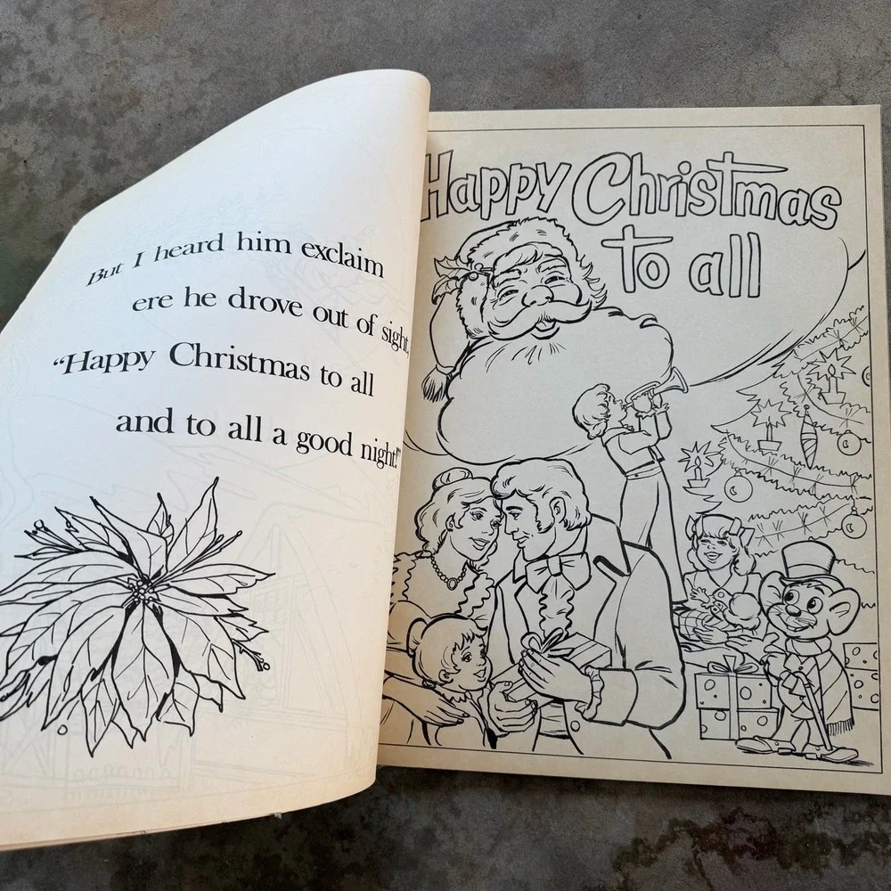 Giant Vintage Coloring Book 'Twas the Night Before Christmas Clement C. Moore